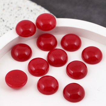 Kaboszon jadeit czerwony moneta 12mm