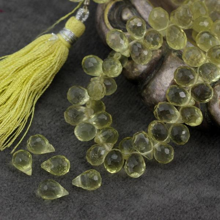 Kwarc lemon kropla fasetowana 8,5x5,5mm