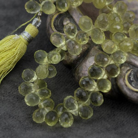 Kwarc lemon kropla fasetowana 8,5x5,5mm