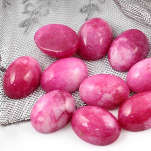 Kaboszon jadeit różowy owal 20x15mm