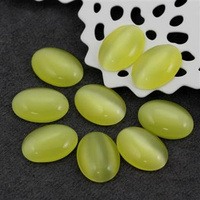 Kaboszon kocie oko owal cytrynowy 18x13mm