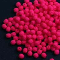 Fire Polish 4mm Neon Pink Matted [20szt]