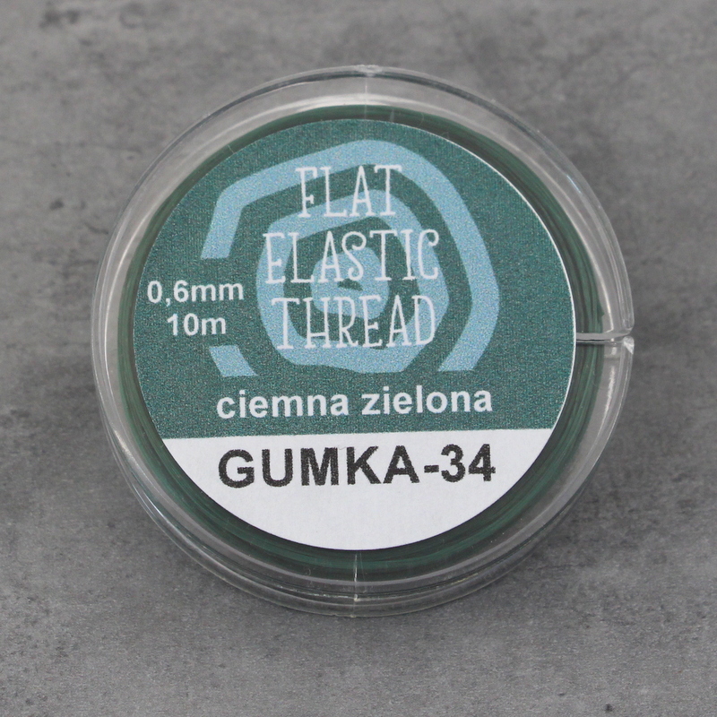 Zestaw do samodzielnego wykonania bransoletek na gumce z CHRYZOKOLI (kulki 6mm) gumka_plaska_zielona_szpula