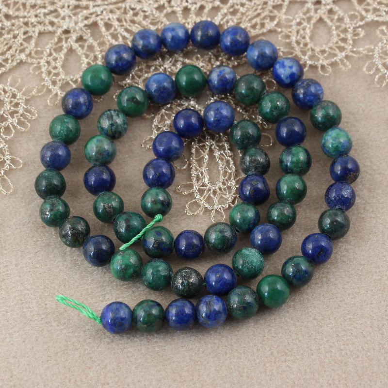 Zestaw do samodzielnego wykonania bransoletek na gumce z CHRYZOKOLI (kulki 6mm) kamien_chryzokola_6mm