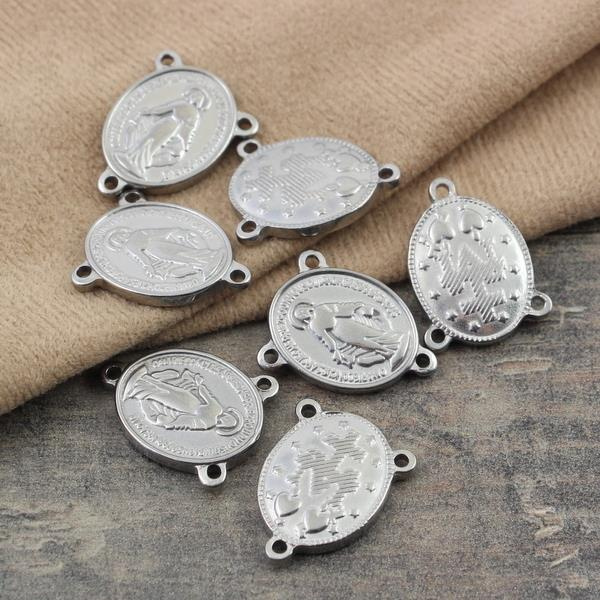 Zestaw do samodzielnego wykonania różańca z kul sodalitu 6mm i stali szlachetnej pol_pl_Lacznik-medalik-do-rozanca-stal-szlachetna-22x17mm-45591_1