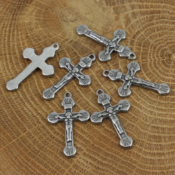 Zestaw do samodzielnego wykonania różańca z kul sodalitu 6mm i stali szlachetnej pol_pl_Zawieszka-krzyzyk-stal-szlachetna-30x18mm-50022_1