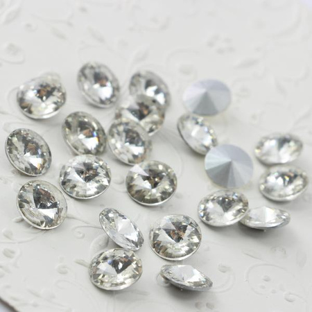 Kaboszon szklany moneta stożkowa fasetowana crystal 10mm