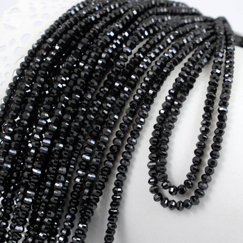 Spinel czarny oponka fasetowana 4x3mm [sznur 39cm]