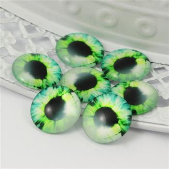 Kaboszon szklany z grafiką oko moneta 20mm