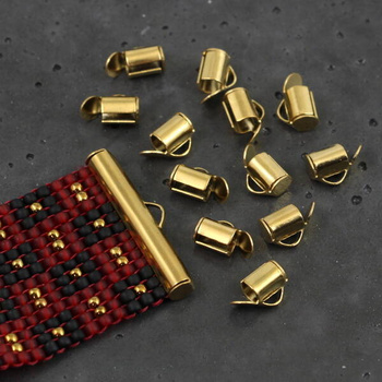 Końcówka do bransolet wsuwana SLIDE stal szlachetna pozłacana 6mm
