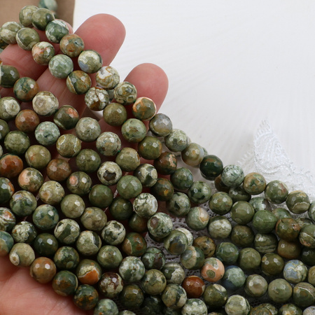 Jaspis riolit kula fasetowana 8mm