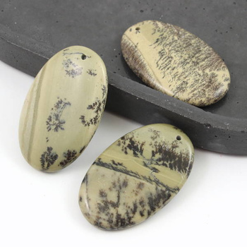 Jaspis dendrytowy zawieszka owal 55x35mm