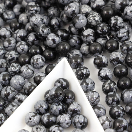 Obsydian śnieżny kula gładka 8mm