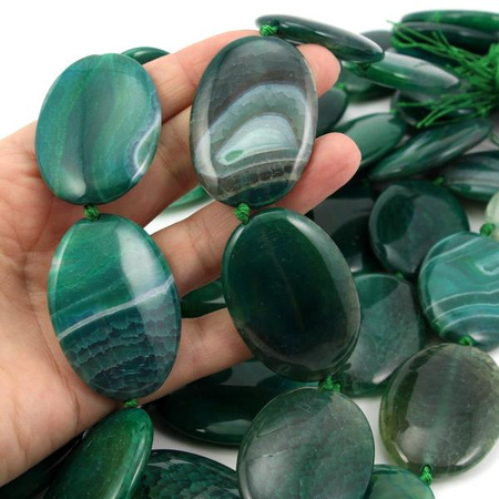 Agat zielony owal 50x35mm