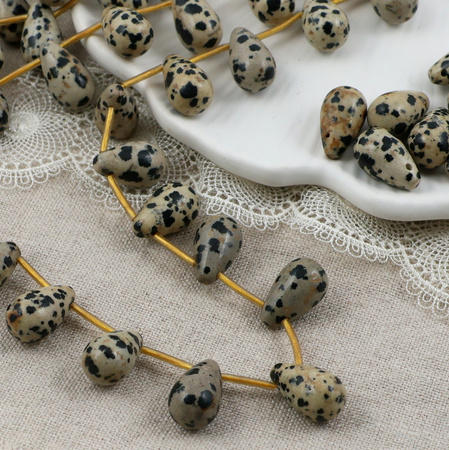 Jaspis dalmatyński kropla gładka 16x10mm