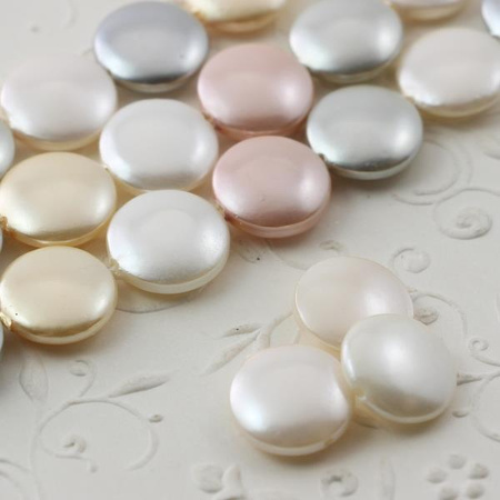 Perła seashell moneta kremowa 13mm