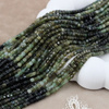 Turmalin zielony kostka fasetowana 3mm [sznur 39cm]