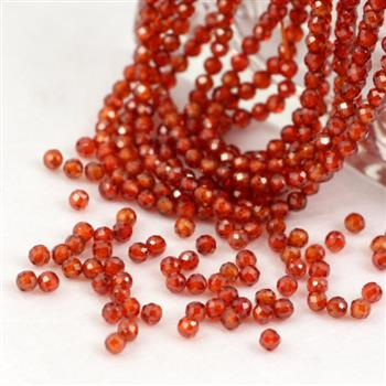 Cyrkonia kula fasetowana pomarańczowa 3mm [20szt]