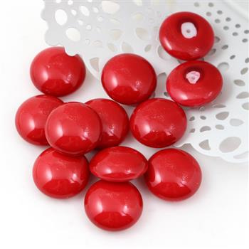 Kaboszon szklany czerwony moneta 18mm