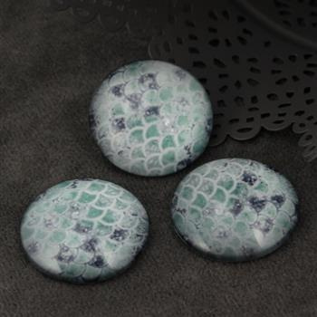 Kaboszon szklany z grafiką łuska węża moneta 30mm