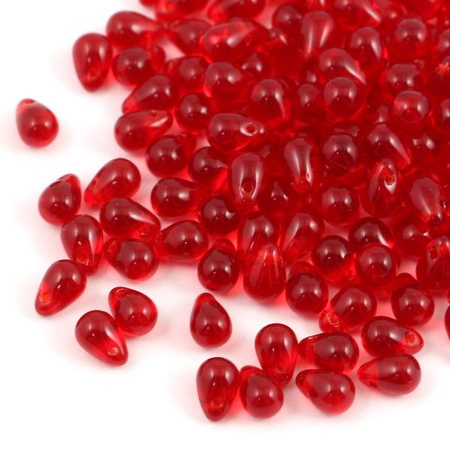 Teardrops Beads Siam Ruby 6x4mm [20szt]