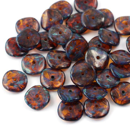 Ripple Beads 12mm Ruby Travertine [10szt]