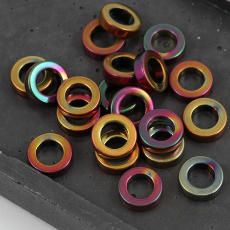 Hematyt różowo-złoty krążek 14mm