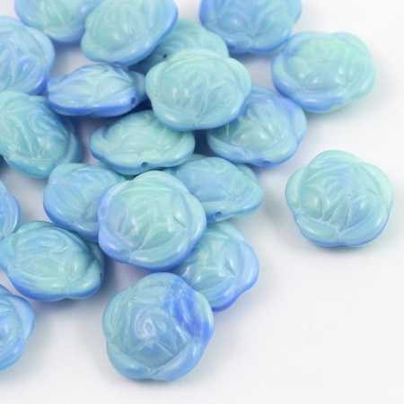 Rose Beads Blue Green 16mm [1szt]