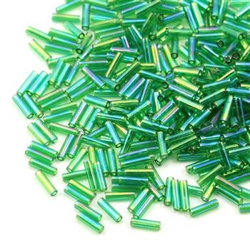 Miyuki Bugle #2 Transparent Green AB 6mm [5g]