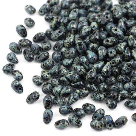 Teardrops Beads Jet Travertine 6x4mm [20szt]