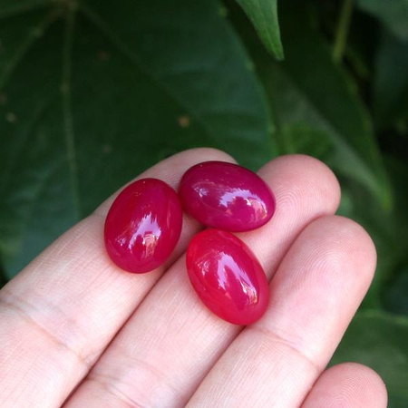 Kaboszon agat brazylisjki różowy owal 18x13mm