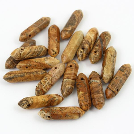 Jaspis krajobrazowy zawieszka grot 32x9mm