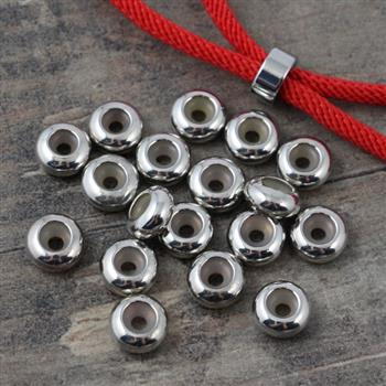 Metalowa stoper blokada z silikonem srebrna 8x4mm/1,5