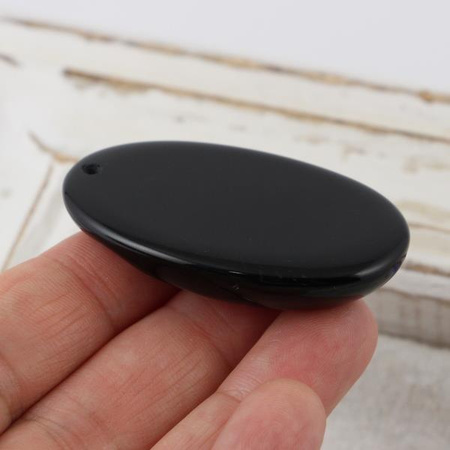 Agat zawieszka owal niebieski 53x33mm