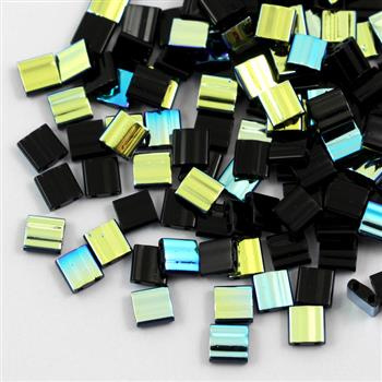 Miyuki Tila Beads 5x5x1,9mm Black AB [30szt]