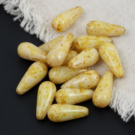 Drop Beads Alabaster Travertine 20x9mm