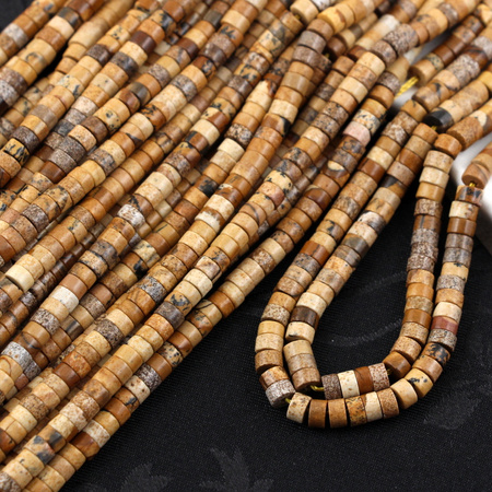 Jaspis krajobrazowy dysk 4x2mm [sznur 37cm]