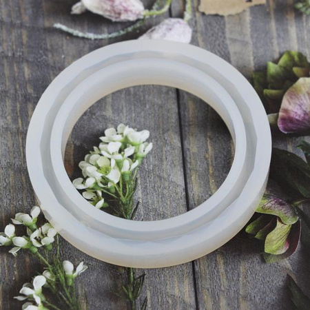 Forma silikonowa do odlewów z żywicy bransoletka fasetowana 20x1cm