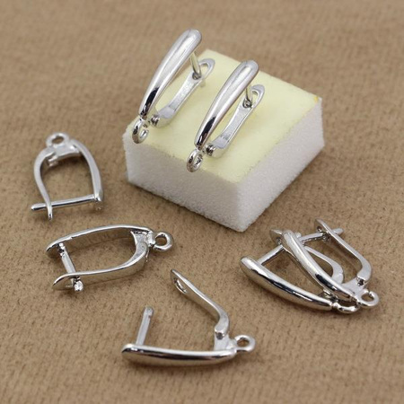 Bigle angielskie z długą łezką srebrne 18x10mm [1para]