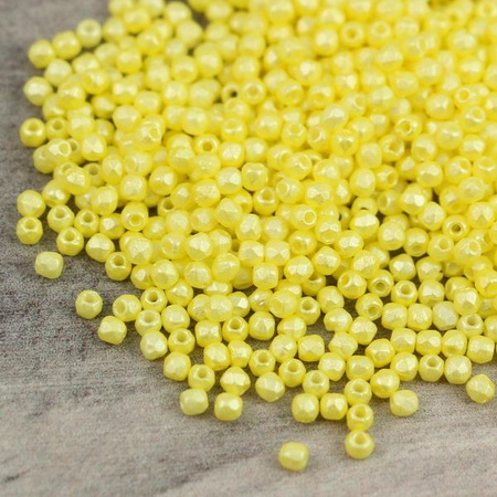 Fire Polish 2mm Alabaster Pastel Jounquile [80szt]