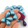 Drop Beads Velvet Ice Blue 18x11mm [4szt]