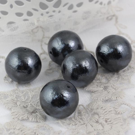 Miyuki Cotton Pearls Black kula 20mm