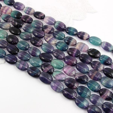 Fluoryt tęczowy owal gładki 16x12mm