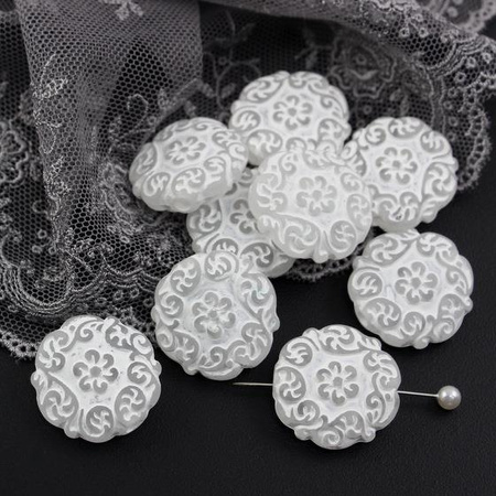 Vintage beads moneta White Crystal 22mm