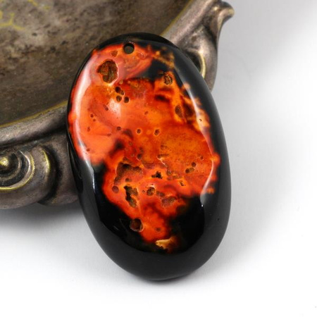 Agat zawieszka owal pomarańczowy 54x35mm