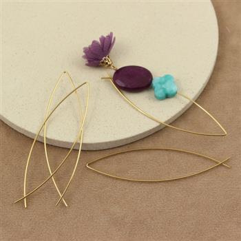 Bigle rybki stal szlachetna złota 60mm [para]