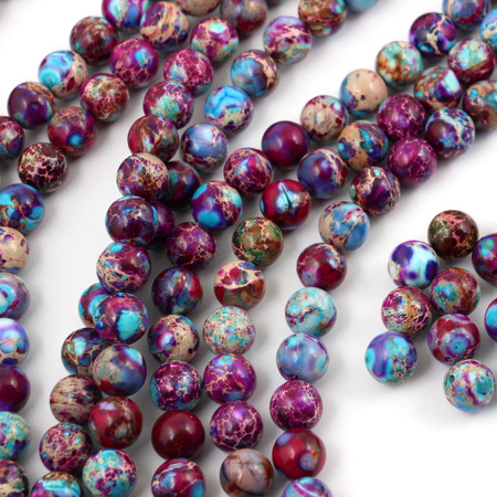 Jaspis lazurowe wybrzeże kula fioletowo-niebieska 10mm