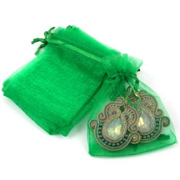Woreczek z organzy zielony 9x7cm