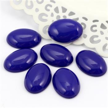 Kaboszon z żywicy owal granatowy 25x18mm