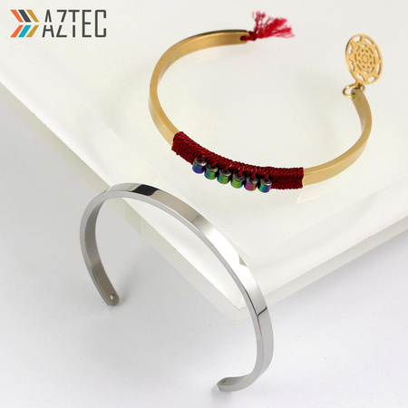 Baza bransolety ze stali szlachetnej do AZTEC srebrna slim